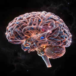 a boltzmann brain made of nebulous filaments of the cosmic web in the shape of a brain, hyperdetailed, hubble ultra - deep field, 8 k resolution, jwst, photorealistic
