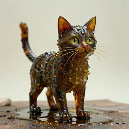the loud cat, made of oil, film still from the movie directed by denis villeneuve and david cronenberg with art direction by h. r. giger and bernie wrightson, photorealistic!!!!!!!