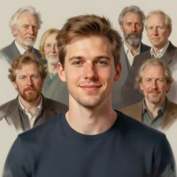 photo of julius horsthuis with simple smile paint detailed digital artstation, portrait hd 4 k, y greg rutkowski and gaston bussiere and craig mullins and j. c. leyendecker, hd