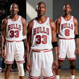 photograph of michael jordan in a chicago bulls uniform, in the styles of cameron look, andrew bernstein, and ansel adams. monochrome hdr, intense face, accurate facial details