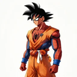 goku as spiderman, full body profile