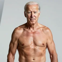 a professional photo shoot, of a shirtless, muscular, sexy, handsome joe biden