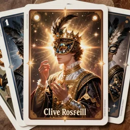 art by artgerm and greg rutkowski and ruan jia. a lonely elegant and grace clive rosfield. magic card art. sunny. rim light!! renaissance noble costume, masked!! feathers, sharp edges, stage light. shining crown, sense of awe. delicate features. alluring. poster style, ultra realistic. ultra clear detailed