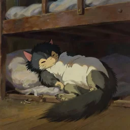 the critter awoke from its slumber beneath the bed frame, digital painting masterpiece, haunting beautiful brush strokes, painted by Moebius and Hayao Miyazaki and Akira Toriyama