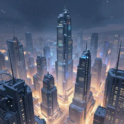 panoramic shot of a beautiful cyberpunk city, snow glow, snowfall, highly detailed, digital painting, artstation, sharp focus, illustration, art by tan zi and ayanamikodon and alphonse mucha and wlop
