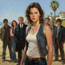 cinematic portrait of a sunny day in california in the year 2 0 0 4, oil on canvas, masterpiece, trending on artstation, featured on pixiv, cinematic composition, dramatic pose, beautiful lighting, sharp details, hyper - detailed, hd, hdr, 4 k, 8 k, art by tim hildebrandt and wayne barlowe and bruce pennington and ruan jia and larry elmore,