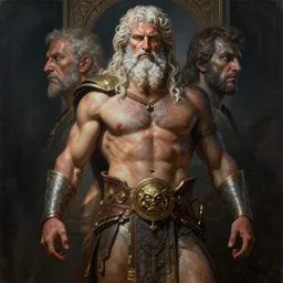hyperrealistic mixed media painting of rugged zeus, full body, stunning 3 d render inspired art by p. craig russell and barry windsor - smith + perfect facial symmetry + dim volumetric lighting, 8 k octane beautifully detailed render, post - processing, extremely hyperdetailed, intricate, epic composition, grim yet sparkling atmosphere, cinematic lighting + masterpiece, trending on artstation, very very detailed, masterpiece, stunning