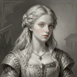 beautiful striking medieval Emma Dumont by Artgerm and Greg Rutkowski, intricate, elegant, highly detailed, digital painting, pale