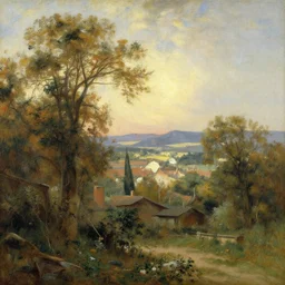 beautiful view, painted by gaston bussiere,