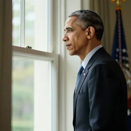 obama is looking out a window, realistic, hdr, clear image, hdd, dynamic lighting,
