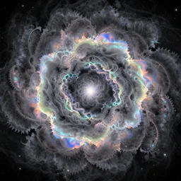 the meaning of cosmic evolution clouds, layers, in an illustration featured on deviant art, iridescent, ecological art, fractals, photo illustration, hd, high depth, details