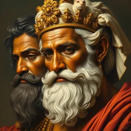 highly detailed potrait of 8 0's brown srilankan people as greek god counsil baroque style, painting by james jean, craig mullins, j. c. leyendecker, lights, art by ernst haeckel,
