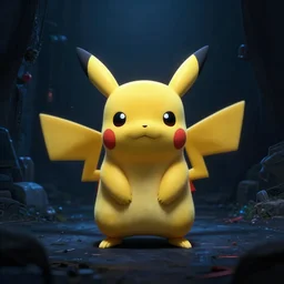 pikachu in the backrooms, liminal spaces, dramatic lighting, dark and moody