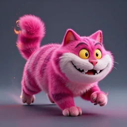 cheshire cat vanishing vfx, burning vfx, vanishing vfx, made with blender, highly detailed, artstation, volumetric lighting, concept