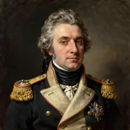 Portrait of a 19th century naval officer. Detailed oil painting.