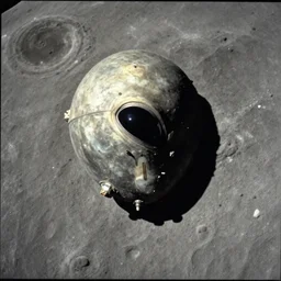 mysterious picture of an unknown alien object on the moon, low quality, classified military archive