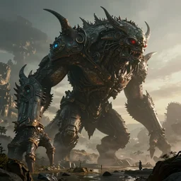 wide - angle realistic realistic massive lovecraft creature in a large landscape, dark science fiction + oriental fantasy, hyper realistic, cinematic lighting, epic cinematic tone, hyper realistic, golden ratio, natural volumetric lighting, high resolution, cinematic composition, realistic lighting, realistic reflection, realistic refraction, subsurface scattering, 4 k postprocessing, sci - fi