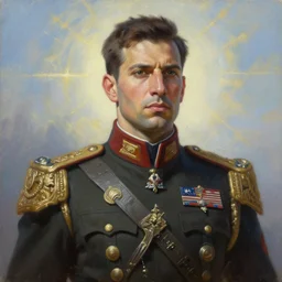 portrait oil painting, perfect expression, subconscious connects, purified consciousness, riddick, foundation, commander general kash patel, fantasy character portrait, ultra realistic, wide angle, intricate details, mass effect, artifacts, luminous skies, highly detailed, michael cheval, peter mohrbacher, boris vallejo, jessica rossier, oil painting, highly detailed, cinematic lighting, unreal, natural tpose