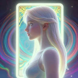 side portrait, imogen poots paladin, gloomhaven, soft, smooth, luminescent, art nouveau tarot, backlit glow, colorful swirly ripples, vaporwave colors, aesthetic octane render, unreal engine!, 8 k, by greg rutkowski, jesper ejsing, rhads, lois van baarle, ilya kuvshinov