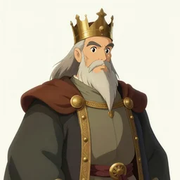portrait of medieval old king, artstation detailed cartoon, elegant digital painting, concept art, smooth, sharp focus illustration, art makoto shinkai ghibli, tom whalen, don bluth moebius, akihiko yoshida