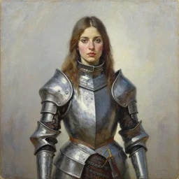 a portrait of a female knight shaman, oil on canvas, by enki bilal and denis sarazhin