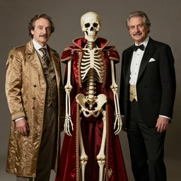 skeleton dressed in royal maximalist clothing, by donato giancola and nikolay makovsky.