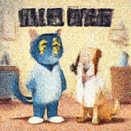 Mr Cat and doctor dog, comedy movie poster, artwork by Cory Loftis