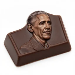 dark chocolate relief of barak obama, 3 5 mm product photo