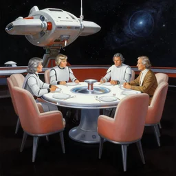 star wars diner, space, cosmic, painting by ralph mcquarrie
