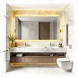detailed drawing of a modern master bathroom golden ratio, designer, architect