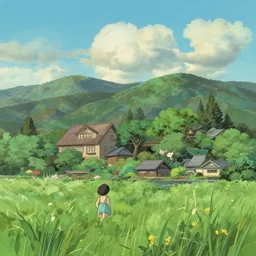 whimsical landscape by studio ghibli, odawara, hakone,