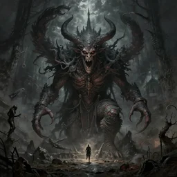 what hell looks like dark fantasy art detailed vivid