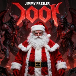 ( doom ) cover featuring santa!! claus!! surrounded by demons by jimmy presler, gaze