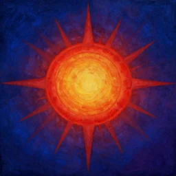 the sun. digital painting, vertical, intricate, beautiful, detailed, grunge, sharp focus, abstract art by kuvshino and el lissitzky and artgerm and kandinsky, trending on artstation. blue, dark red and dark purple color scheme, gradient darker to bottom