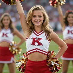 a young phoebe cates as a cheerleader, 4 k, cinematic