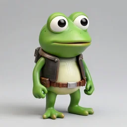 a wax sculpture of pepe the frog dressed as a star - wars fighter pilot in the madame tussauds museum, dramatic lighting, cinematic