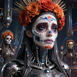 beautiful crying! female android!, scifi movie still, intricate detailed environment, photorealistic!, octane render, concept art, cinematic, interstellar, ultra detailed, sharp, el dia los muertos!, cyberpunk, bladerunner, 8 k, by angus mckie, moebius, maciej kuciara, stanley lau, artgerm, greg rutkowski