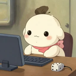 a cute computer, by Dice Tsutsumi, Makoto Shinkai, Studio Ghibli