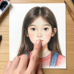 Fingerpaint artwork of a young girl
