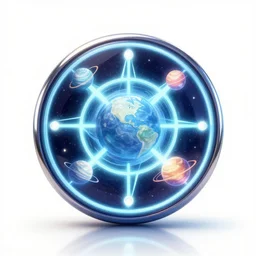Glowing Sigil of Infinite Earths. Circular. Cosmic. Planets. DC Comics. Multiversity. Planetary. Behance. Polished. Shiny. Reflective.