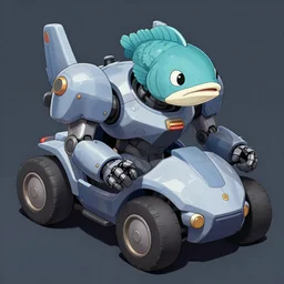 alien with a fish like head driving a mech, illustration concept art, anime key visual, trending pixiv fanbox, by wlop and greg rutkowski and makoto shinkai and studio ghibli and kyoto animation, colorful