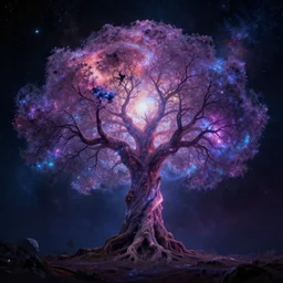 cosmic tree of life in the universe, digital art