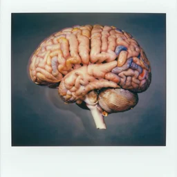 vintage cereal commercial for cereal made of brains, colorful chromatic abberation, gdouble exposure photo from the 7 0 s, polaroid photo of all of the world's brain knowledge in one brain, by zdzislaw beksinski, by norman rockwell alex grey