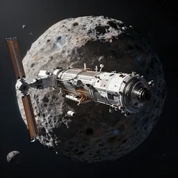 space station inside an asteroid hyper realism, cinematic, volumetric lighting, epic composition, high detail, octane render, unreal engine, 8 k, concept art, 3 d render, digital art, deviantart artstation, ray tracing, apocalyptic, intricate complexity, extremely detailed, very sharp,