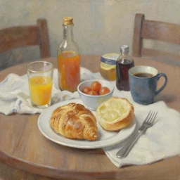 oil painting of breakfast