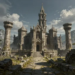 ruins of an ancient medieval kingdom, cinematic, past, octane, artstation