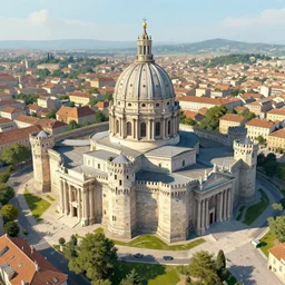 Digital art of a large renaissance capital with a citadel, bird's eye view Marc Simonetti Peter Zumthor
