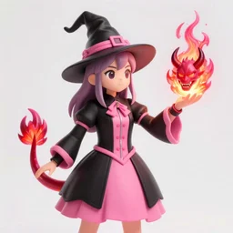 young novice witch summons burning demon serious colorful girly pink and black 4 k high definition soft diffuse lighting artstation trending path traced contrast light and dark colorful bokeh massive scale cinematic breathtaking by h. r. giger