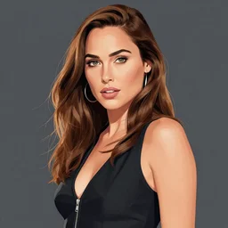 illustration of the beauty gal gadot, done by john reuss