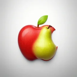 the apple logo but with a pear instead of an apple